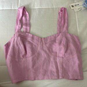Forever 21 pink corset cotton top size small
